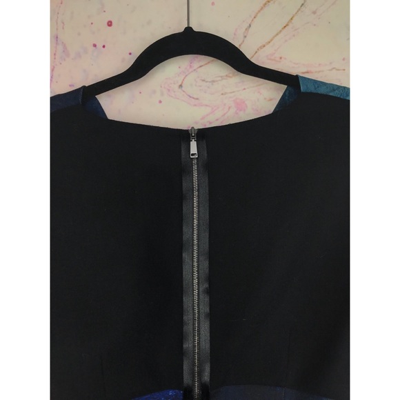 Elite tahari Kyler black blue sheath dress sz 4 - Picture 7 of 8